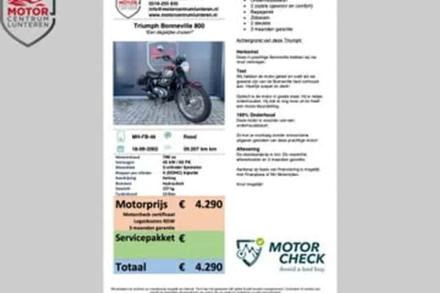 Triumph Bonneville 800 (2002) thumbnail 3