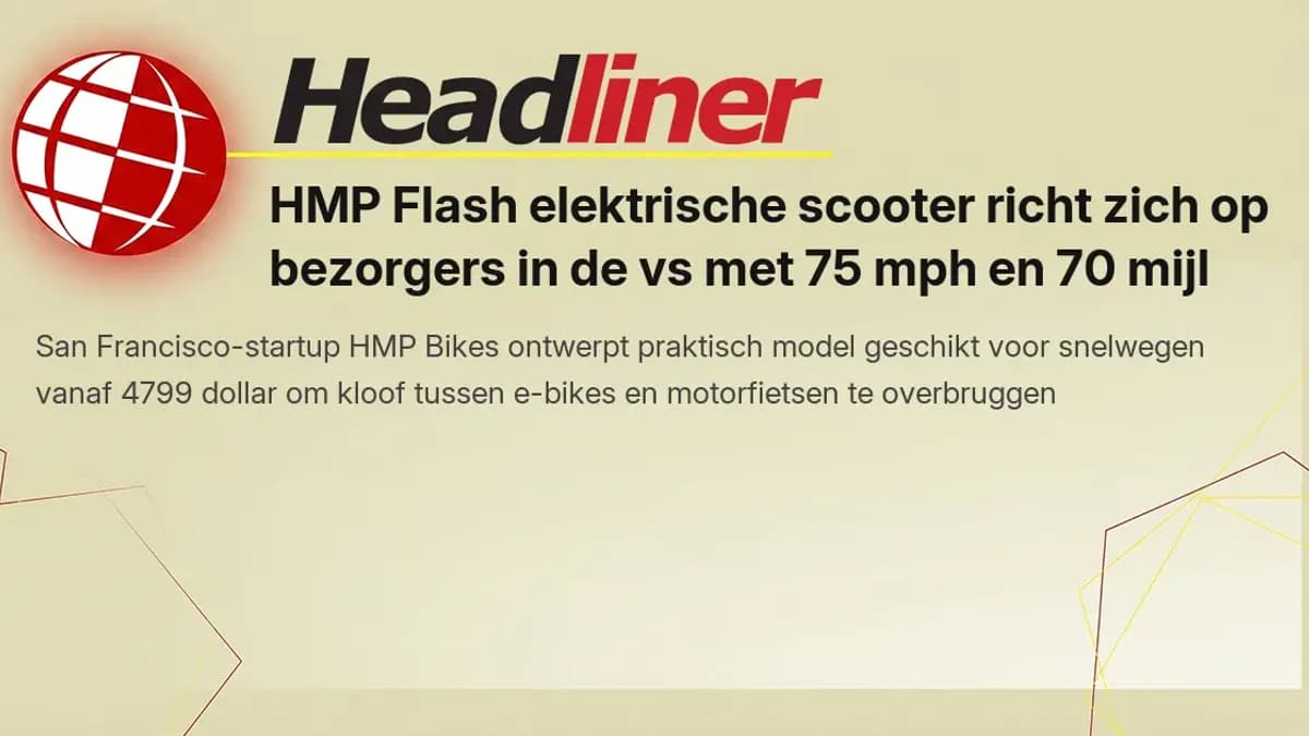 HMP Flash elektrische scooter mikt op bezorgers met hoge snelheid