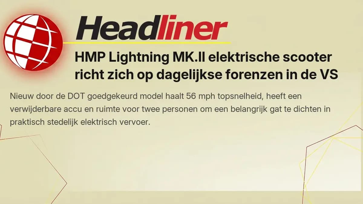 HMP Lightning MK.II elektrische scooter voor forenzen in de VS