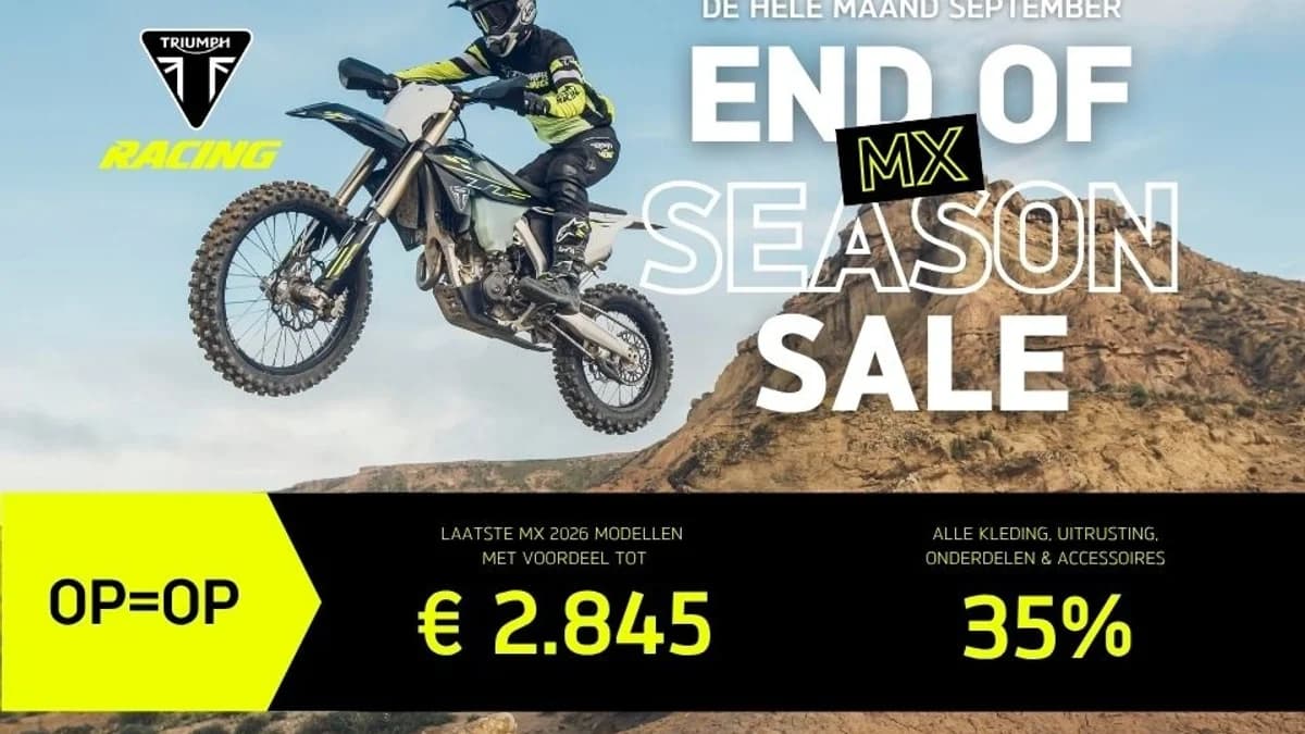 Triumph biedt flinke kortingen op 2026 MX crossmodellen